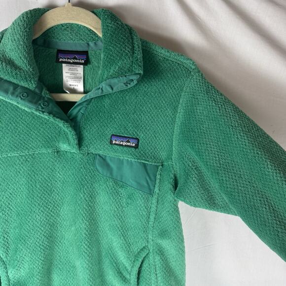Patagonia Re-Tool Snap-T Polartec Pullover Womens S Emerald Green Fleece Sweater - Picture 10 of 13